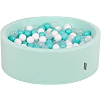 Los mejores  - KiddyMoon 90X30cm-200 Bolas ∅ 7Cm Piscina De Bolas para Ninos Hecha En La UE- Menta:Turquesa Clr-Blanco-Transparente